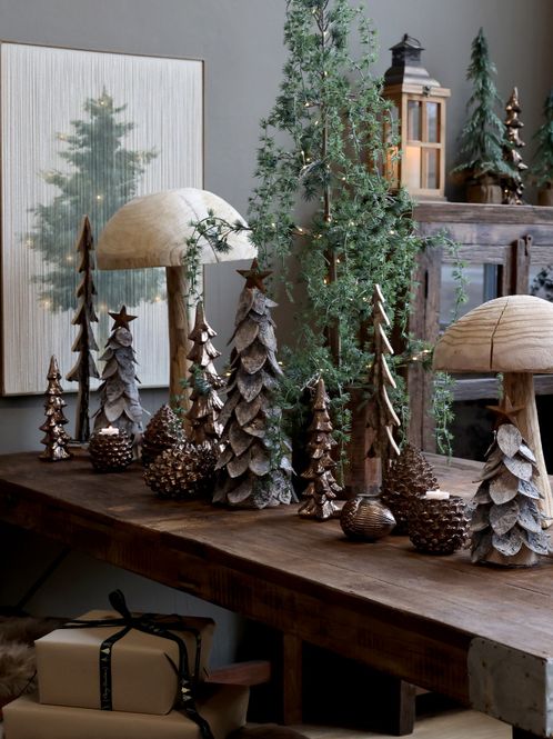 Hovedbilde Juletre med glimmer- Mocca (lite)