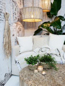 Hovedbilde Putetrekk med striper 45x45 cm cream