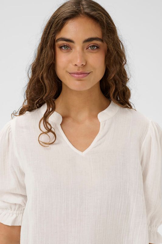 CUtala Elina SS Blouse - Spring Gardenia - White