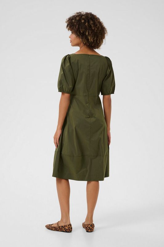 CUAntoinett SS O-Neck Dress – Burnt Olive