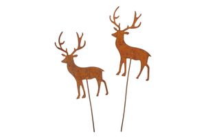 Hovedbilde Hjort p&aring; pinne – rustfarget metall