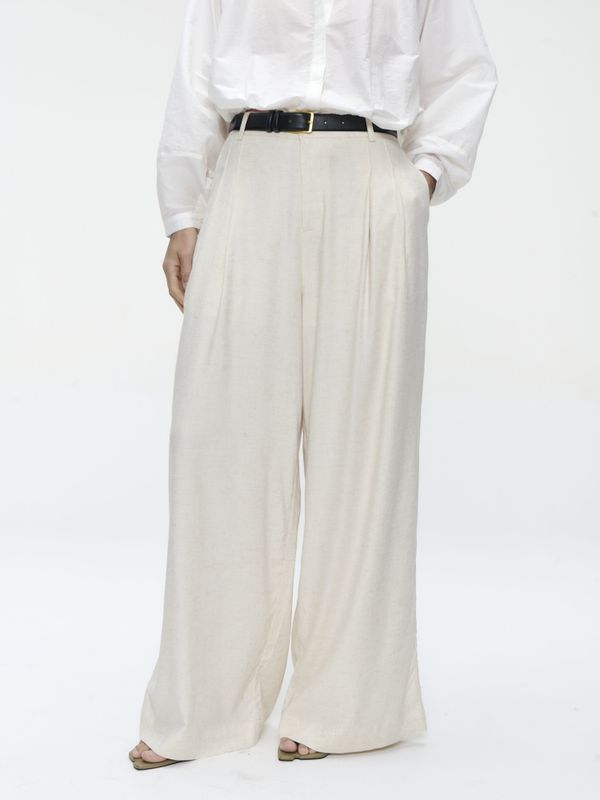 Takara linen mix pants offwhite