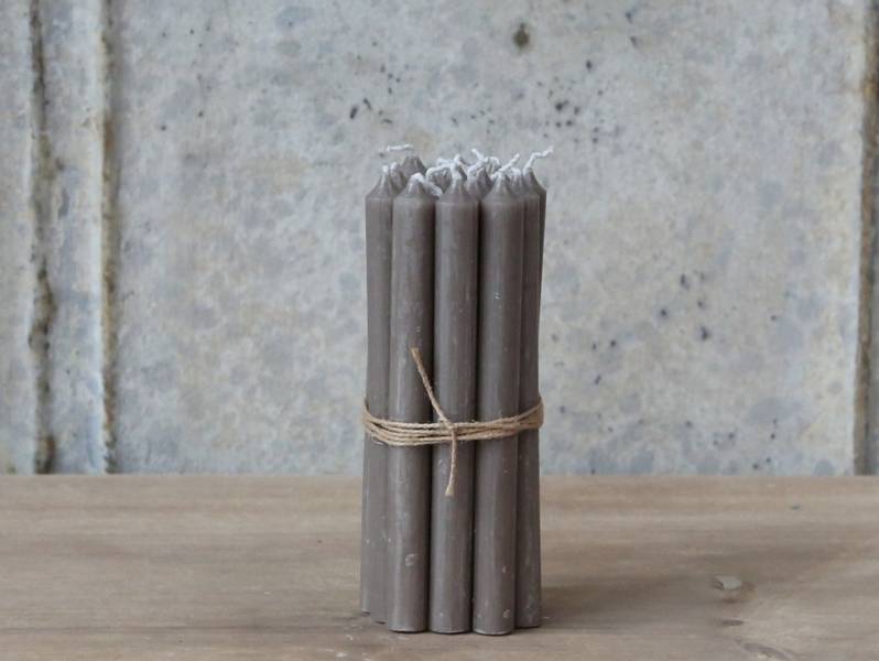 Sm&aring; stearinlys linfarge, 10-pk, &Oslash;1,2xH13 cm