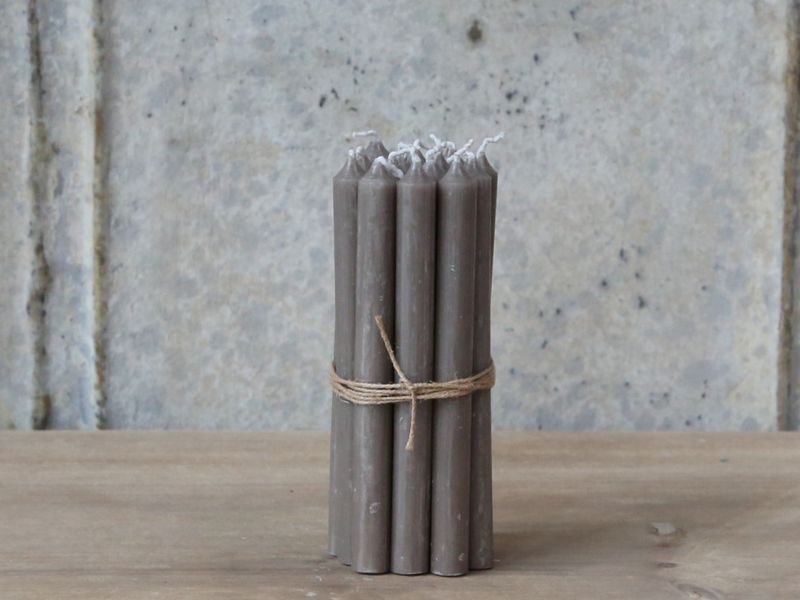 Små stearinlys linfarge, 10-pk, Ø1,2xH13 cm