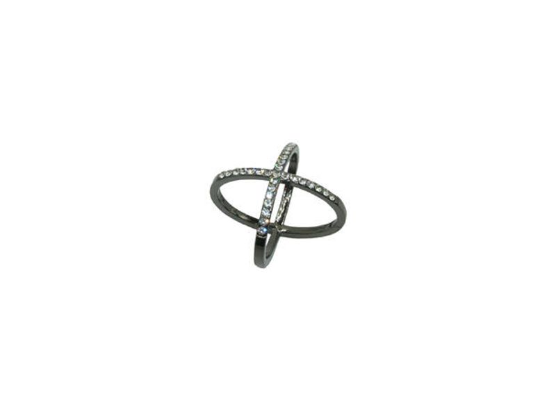 Skjerf ring m/strass sort