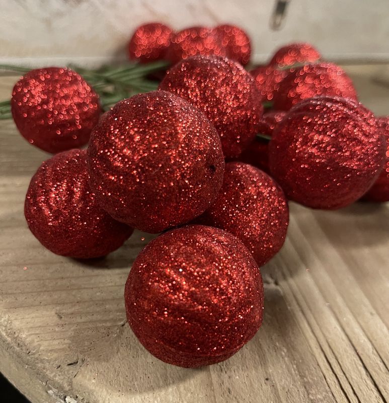 Rød kule glitter
